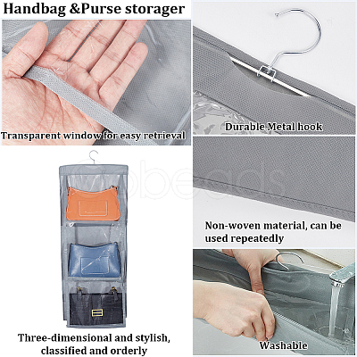 Hanging Non-woven Storage Bags for Handbag Purse AJEW-WH0009-07B-1