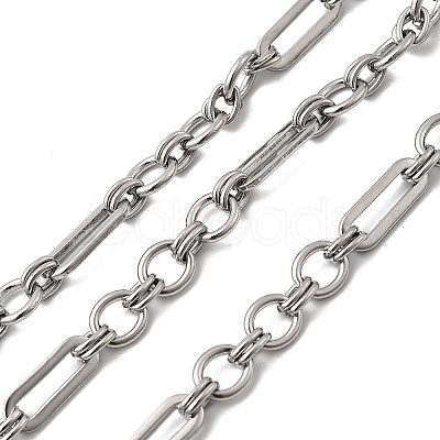 304 Stainless Steel Rectangle with Ring Link Chains CHS-Z007-21P-1