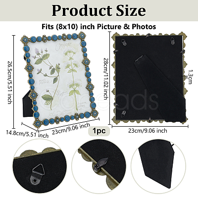 Rectangle Zinc Alloy Enamel Photo Frame Stand AJEW-WH0794-87C-1