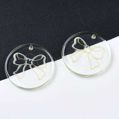 Transparent Resin Pendants RESI-N030-006B-1