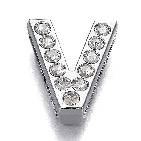 Alloy Letter Slide Charms RB-F034-01V-P-RS-1