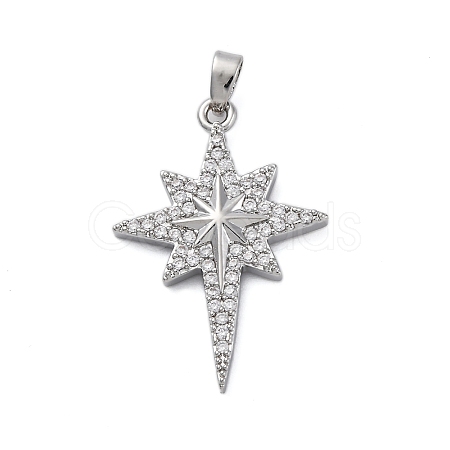 Brass Micro Pave Cubic Zirconia Pendants KK-V009-27G-1