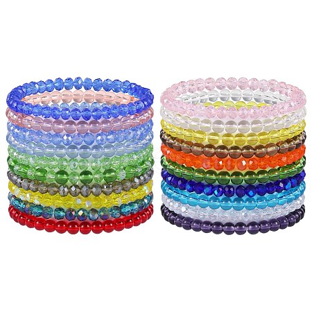 20Pcs Glass Beads Bracelets BJEW-SW001599-01-1