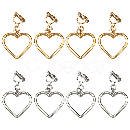 4 Pairs 2 Colors Iron Alloy Clip-on Earrings EJEW-HY0001-38-1