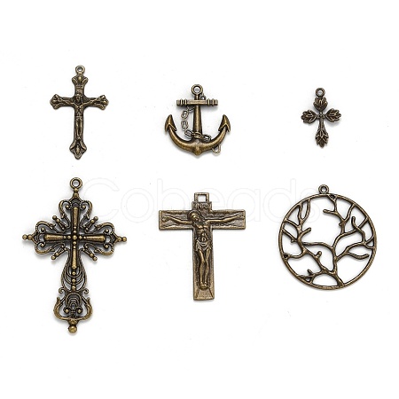Tibetan Style Alloy Pendants TIBEP-X0005-03-AB-1