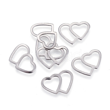 Tarnish Resistant Valentine's Day 304 Stainless Steel Linking Rings STAS-L238-071P-1