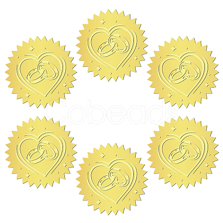 12 Sheets Self Adhesive Gold Foil Embossed Stickers DIY-WH0451-021-1