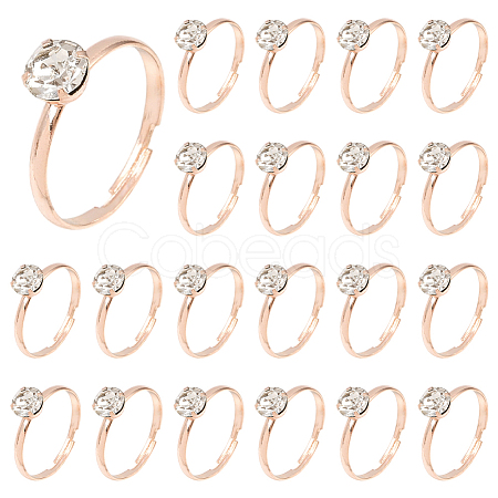 40Pcs Adjustable Alloy Rhinestone Finger Rings for Women RJEW-SP0001-02RG-1