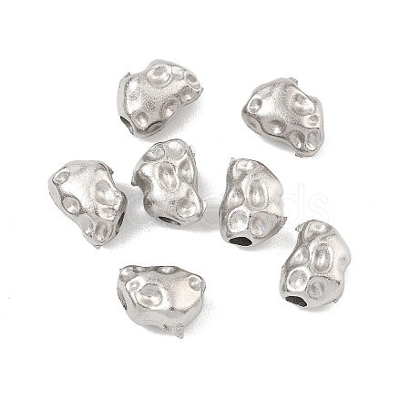 Hammered 304 Stainless Steel Beads STAS-B127-01P-06-1