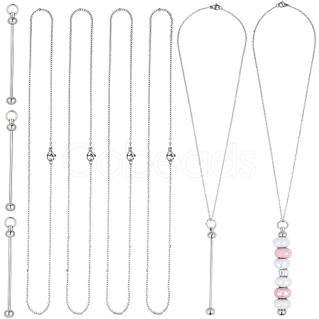 6Pcs 304 Stainless Steel Cable Chain Necklaces for Men Women NJEW-SC0001-80B-1