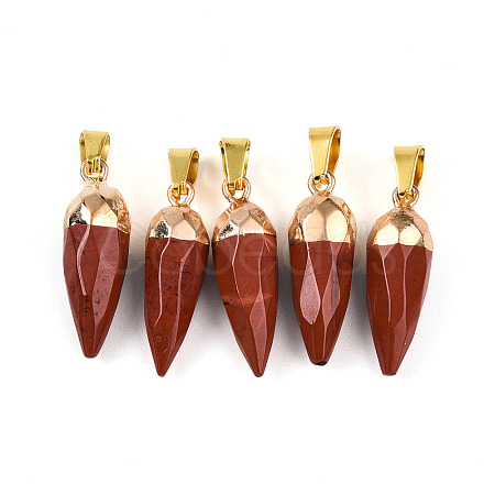 Natural Red Jasper Pendants G-N345-01E-1
