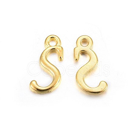 Golden Plated Alloy Letter Pendants LS-PALLOY-J718-01G-S-1