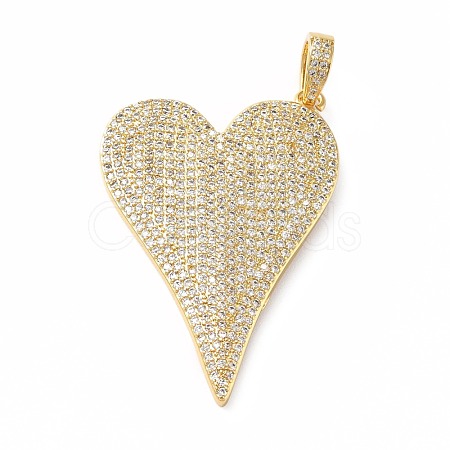 Rack Plating Brass Micro Pave Cubic Zirconia Pendants KK-E281-01G-06-1