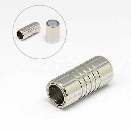 Tarnish Resistant 304 Stainless Steel Magnetic Clasps with Glue-in Ends STAS-K006-4mm-33C-1