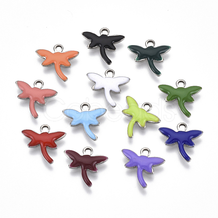 201 Stainless Steel Enamel Charms STAS-N088-19-1