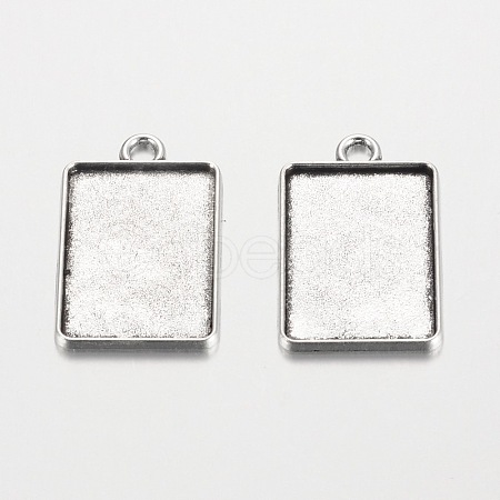 Rectangle Tibetan Style Alloy Pendant Cabochon Settings PALLOY-K109-29AS-RS-1
