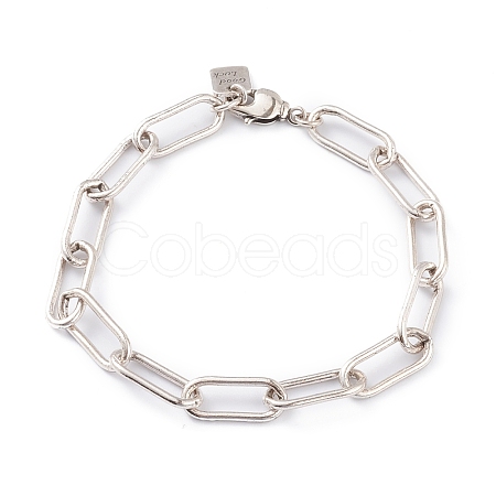 Brass Paperclip Chain Bracelets LS-BJEW-H537-10AS-1
