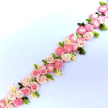Flower Polyester Jacquard Ribbon FABR-PW0001-248A-1