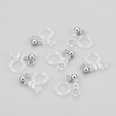 304 Stainless Steel and Plastic Clip-on Earring Findings STAS-P208-01P-1