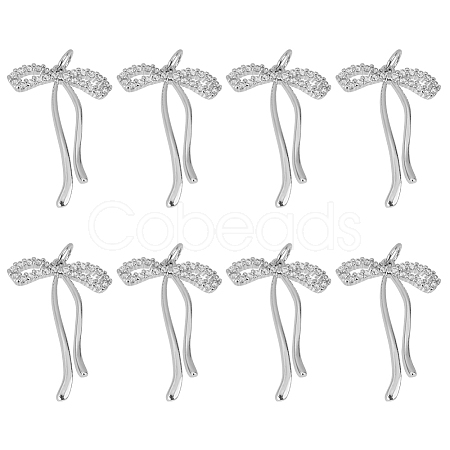 8Pcs Brass Micro Pave Cubic Zirconia Pendants KK-DR0001-46-1