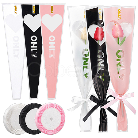 Cellophane Single Flower Bouquets Wrapping Packaging AJEW-NB0005-48-1