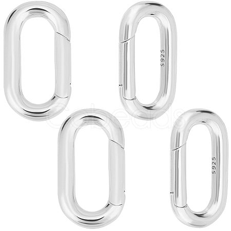2Pcs 925 Sterling Silver Spring Gate Rings STER-BBC0006-45-1