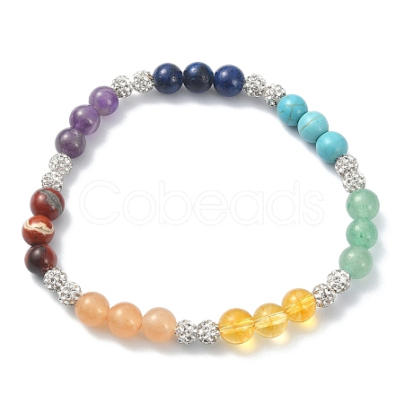 Chakra Gemstone Beaded Bracelets BJEW-JB09539-1