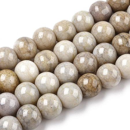 Ombre Effect Dyed Crackle Glass Beads X1-GLAA-T031-10mm-01V-1
