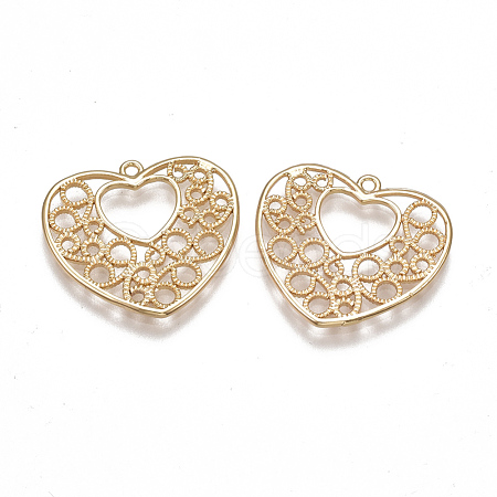 Brass Filigree Pendants KK-T038-397G-1