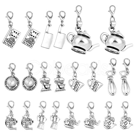 26Pcs 13 Style Alloy Pendant Decorations HJEW-PH02489-1