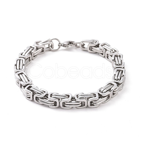 Tarnish Resistant 201 Stainless Steel Byzantine Chain Bracelets BJEW-V0345-01-1
