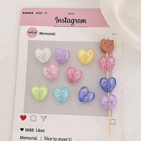 Transparent Crackle Acrylic Beads OACR-N163-08-1