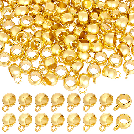 120Pcs Tibetan Style Alloy Rondelle Tube Bails FIND-PA0001-47G-1