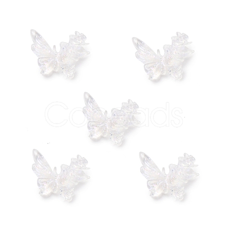 Butterfly with Flower Transparent Resin Cabochons FIND-L019-06A-1