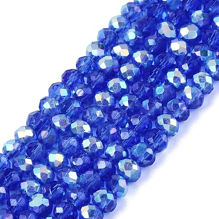 AB Color Plated Transparent Glass Rondelle Beads Strands EGLA-T029-2mm-10P-1