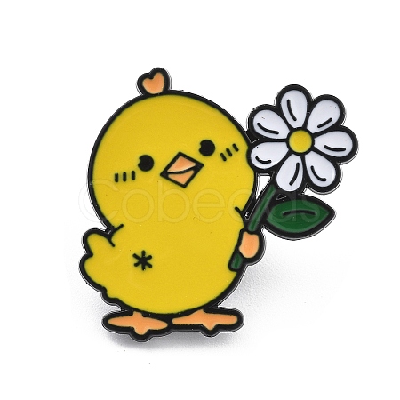 Yellow Chicken Enamel Pins JEWB-R054-01EB-03-1