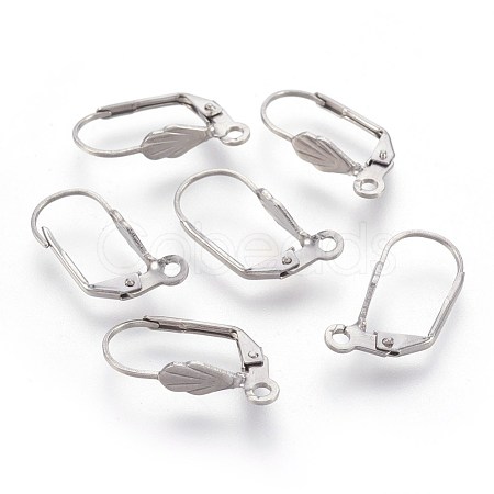 Tarnish Resistant 304 Stainless Steel Leverback Earrings Findings STAS-F188-08P-1