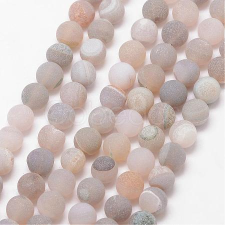 Natural Druzy Geode Agate Bead Strands G-K166-09-10mm-08-1