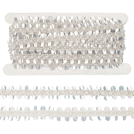 5 Yards Paillette with Glass Seed Bead Ribbons OCOR-BC0007-67B-1