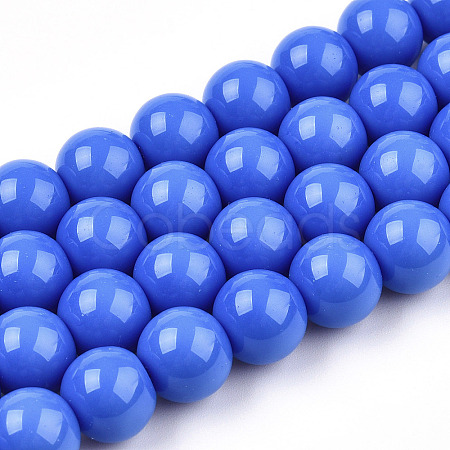 Opaque Solid Color Glass Beads Strands X-GLAA-T032-P10mm-11-1