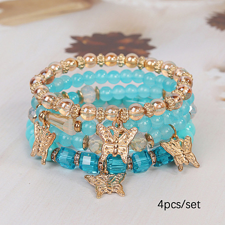 Boho Style Wood Beaded Stretch Bracelet Sets for Women WGE3C3B-39-1