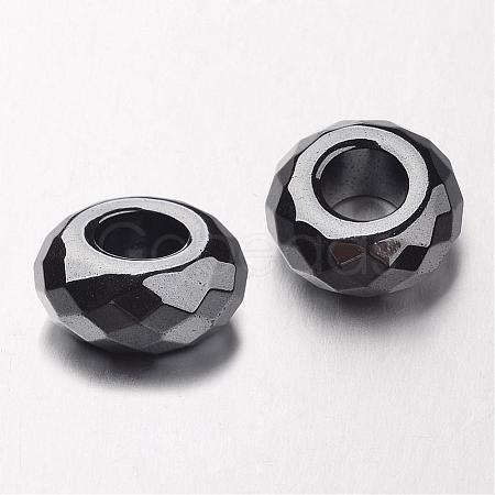 Non-magnetic Synthetic Hematite European Beads G-F300-53-09-1