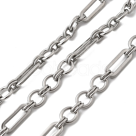 304 Stainless Steel Rectangle with Ring Link Chains CHS-Z007-21P-1