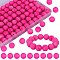 80Pcs Round Silicone Focal Beads, Chewing Beads For Teethers, DIY Nursing Necklaces Making, Hot Pink, 15mm, Hole: 2mm