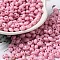 Opaque Acrylic Beads, Double Hole, Oval, Pearl Pink, 6x4.5x3.3mm, Hole: 1.2mm, about 14516pcs/500g