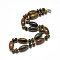 Natural Tiger Eye Beaded Necklaces, with Alloy Lobster Clasps, 18.1 inch~18.5  inch(46~47cm), Oval: 20x10mm