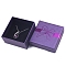 Bowknot Print Kraft Paper Cardboard Jewelry Necklace Gift Boxes, Square with Sponge Inside, Purple, 7x7x3.5cm