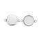 Tarnish Resistant 304 Stainless Steel Cabochon Connector Settings, Plain Edge Bezel Cups, Flat Round, Stainless Steel Color, Tray: 12mm, 20x13x2mm, Hole: 2mm