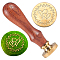 Wax Seal Stamp Set, Golden Tone Sealing Wax Stamp Solid Brass Head, with Retro Wood Handle, for Envelopes Invitations, Gift Card, Heart, 83x22mm, Stamps: 25x14.5mm