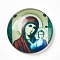 Glass Cabochons, Half Round/Dome with Virgin and Child, Colorful, 25x6~6.5mm